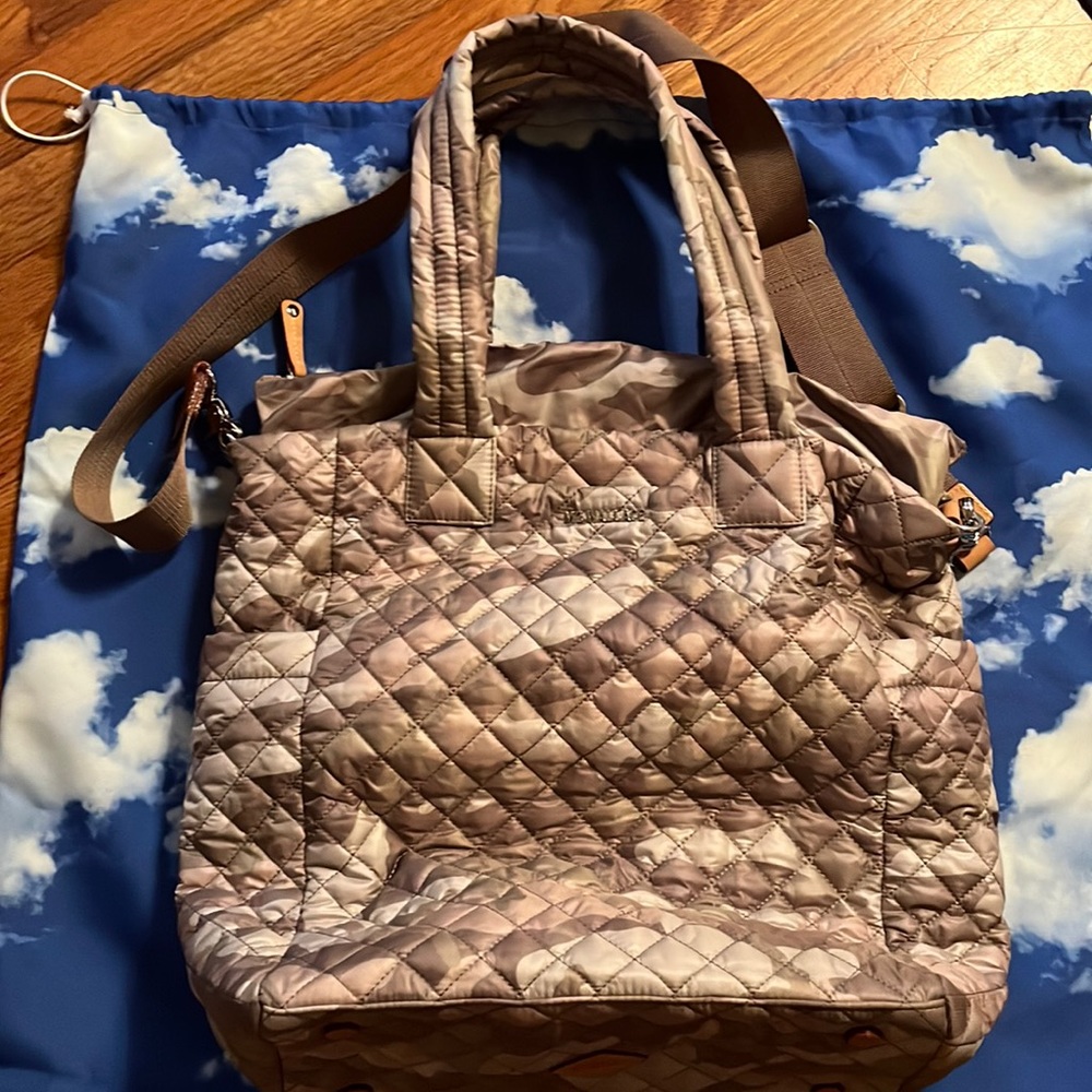 MZ Wallace Max II in blush camo *with luggage sleeve!*